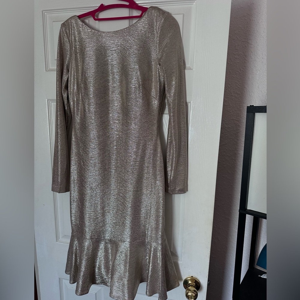 Metallic Long Sleeve Dress